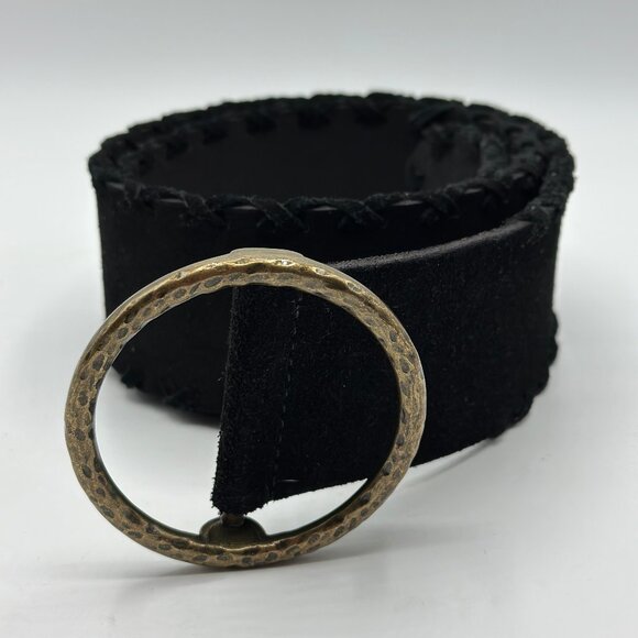 Lucky Brand Women's Wide Black Suede Belt Size M/L - Picture 1 of 8